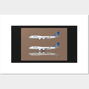 United 747-400 Merger Livery Posters and Art